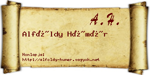 Alföldy Hümér névjegykártya
